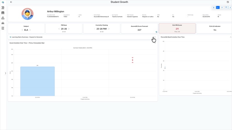 Student Growth Page
